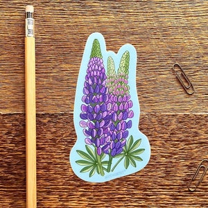 Lupinesticker, sticker Montana-bloem, bloemensticker, enkele gestanste vinylsticker
