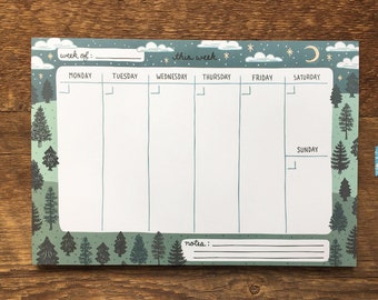 Tree Weekly Desk Planner, Pine Tree To Do, 6.75 x 9.75 Notepad