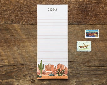 Sedona, Arizona Notepad, Sedona Arizona, 3.5 x 8.5 List Pad with Attachable Magnet