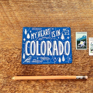 Aimant de carte du Colorado, mon coeur est dans le Colorado, aimant de réfrigérateur, aimant de voiture, aimant découpé simple