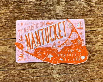 Nantucket Sticker, Nantucket Massachusetts Sticker, Single Die Cut Vinyl Sticker