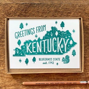 Biglietto d'auguri Kentucky, Saluti dal Kentucky, Set boxed di 6, A6 Biglietti da Visita Piegati, Vuoto All'interno