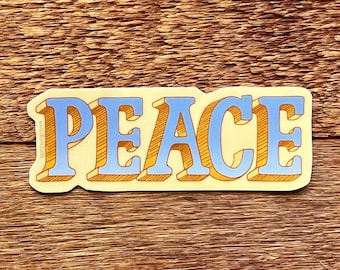PEACE Sticker, Holiday Sticker, Single Die Cut Vinyl Sticker