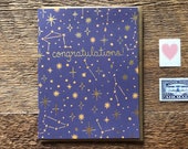 Congratulations Stars, Greeting Card, Blank Inside
