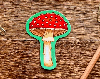 Mushroom Sticker, Nature Sticker, Single Die Cut Vinyl Sticker