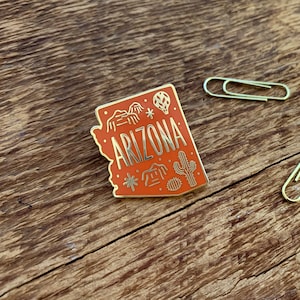 Arizona Enamel Pin, Arizona State Pin, Single Hard Enamel Pin with Butterfly Clutch