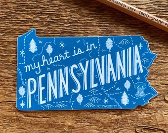 Pennsylvania Sticker, Pennsylvania State Sticker, Single Die Cut Vinyl Sticker