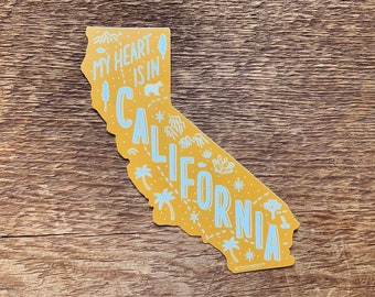 California State Sticker, Waterproof Vinyl Die Cut