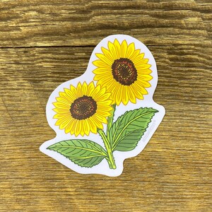 Zonnebloemsticker, bloemsticker, enkele gestanst vinylsticker