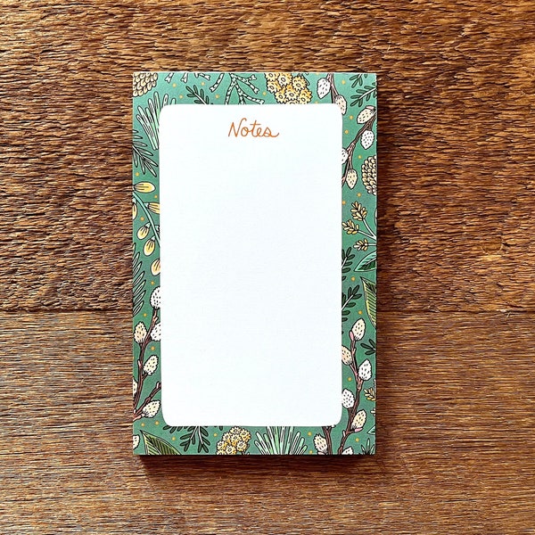 Dream Florals Pocket Notepad, Floral Notepad, Office Desk Pad, 3.5 x 5.5 Single Notepad