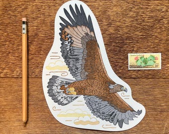 Pocztówka z nadrukiem Golden Eagle, wycinana ilustracja, osiąganie wysokości