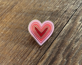 Heart Enamel Pin, Love Pin, Single Hard Enamel Pin with Butterfly Clutch