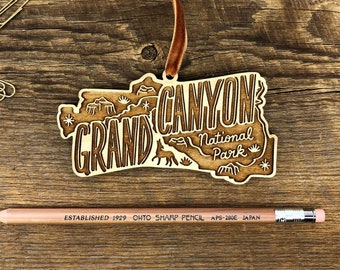 Grand Canyon National Park Ornament, Single Laser Cut Wood Ornament