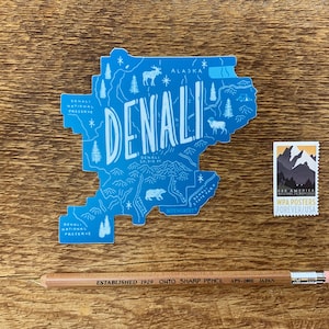 Denali sticker, Denali National Park sticker, enkele sterven gesneden vinyl sticker