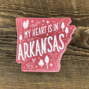 Arkansas-Aufkleber, Arkansas-Staatsaufkleber, einzelner gestanzter Vinyl-Aufkleber