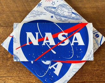 NASA Tea Towel, Rocket Ship Space Shuttle Pattern, Space Pattern, Single Screen Printed Kitchen Towel