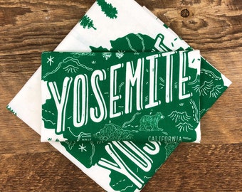 Yosemite National Park Bandana, Made in the USA, Bandana imprimé à écran unique