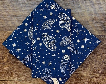 Celestial Bandana, Space Pattern, Made in the USA, Single Screen Printed Bandana