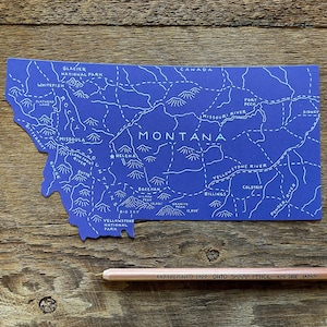 Carte postale du Montana, Salutations du Montana, carte postale d'État découpée
