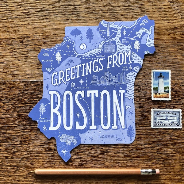 Boston Postcards Etsy