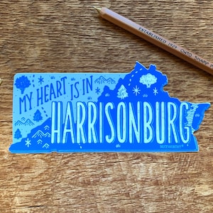 Harrisonburg, VA sticker, Virginia sticker, enkele gestanst vinyl sticker