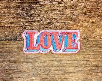 LOVE パッチ、友情パッチ、アイロン接着裏地付きシングル刺繍パッチ
