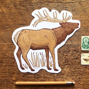 Carte postale Elk, Carte postale typographique Die Cut