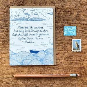Citation de Mark Twain, carte de voeux typographique, carte inspirante, carte Twain