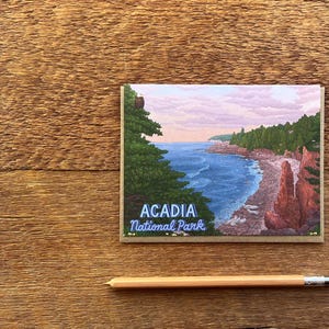 Carte du parc national d'Acadia, carte du parc national du Maine, carte unique et enveloppe