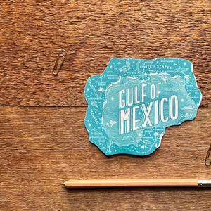 Sticker Golf van Mexico, enkele gestanste vinylsticker Gulf Coast