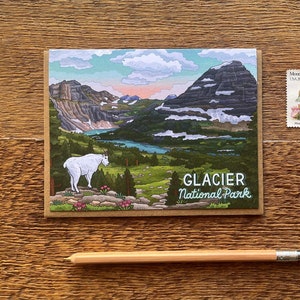 Glacier National Park Card, National Park Scenic Card, Single Card and Envelope