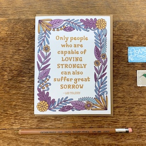 Tolstoy Quote Sympathy Card, Tolstoy Card, Sympathy Card