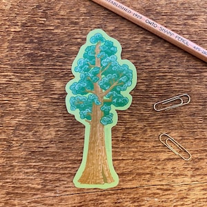 Sticker sequoiaboom, sticker boomillustratie, enkele gestanste vinylsticker