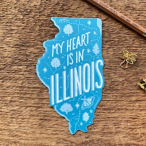 Illinois sticker, Illinois State sticker, enkele sterven gesneden vinyl sticker