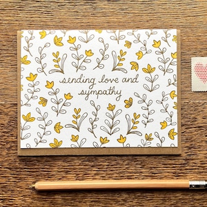 Envoi d'amour et de sympathie, carte de sympathie typographique