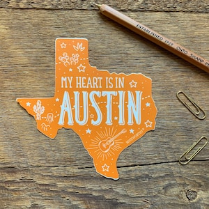 Austin sticker, Austin Texas sticker, enkele sterven gesneden vinyl sticker
