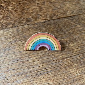Rainbow Enamel Pin, Lapel Pin, Single Hard Enamel Pin with Butterfly Clutch