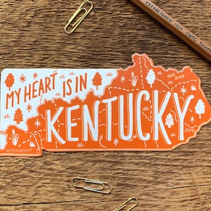 Sticker Kentucky, kaart staat Kentucky, enkele gestanste vinylsticker
