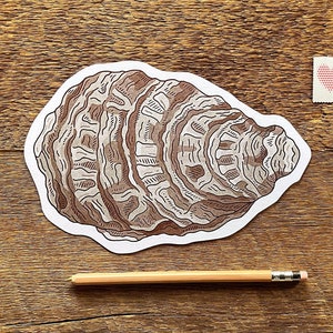 Carte postale huître, carte postale typographique découpée