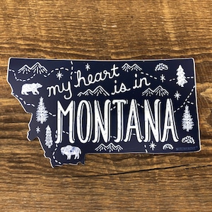 Adesivo de Montana, adesivo do estado de Montana, adesivo de vinil com corte único