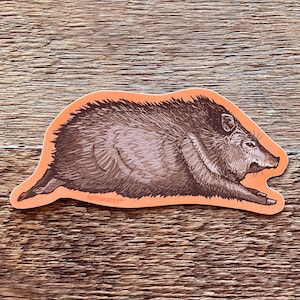 Javelina-sticker, enkele gestanste vinylsticker