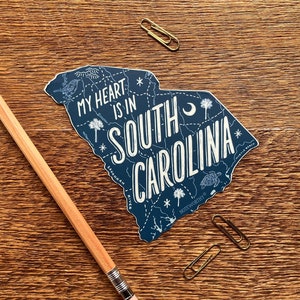 Sticker South Carolina, sticker staat South Carolina, enkele gestanste vinylsticker