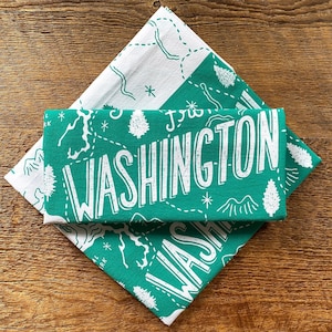 Washington Geschirrtuch, Washington State Geschirrtuch, einzelnes Siebdruck-Küchentuch
