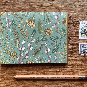 Dream Florals, Grün und Gold Blumen Karte, Blumenmuster, Goldfolie gedruckt Einzel Grußkarte, innen leer
