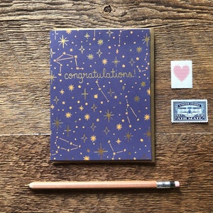 Congratulations Stars, Greeting Card, Blank Inside