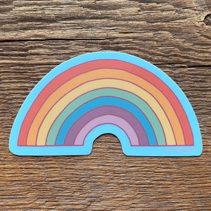 Regenboogsticker, enkele gestanst vinylsticker