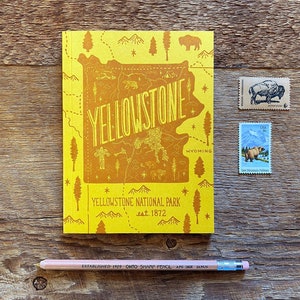 Yellowstone National Park Map Journal, Blank Journal, Outdoors Sketchbook, Made in USA