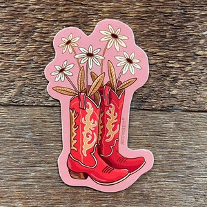 Cowboy Boots Aufkleber, Blumenstrauß-Aufkleber, einzelner Die Cut Vinyl-Aufkleber