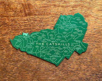 Catskills Map Magnet, Catskills New York, Fridge Magnet, Car Magnet, Single Die Cut Magnet