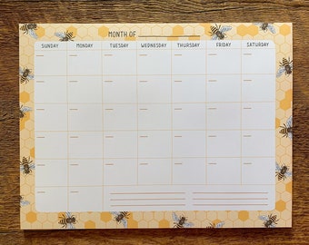 Honey Bees Monthly Desk Planner, To Do, 10 x 13,25 Bloc-notes